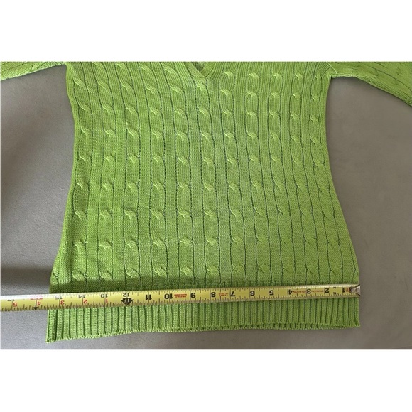 Ralph Lauren Black Label Green 100% Silk Cable Knit Sweater - Picture 12 of 13